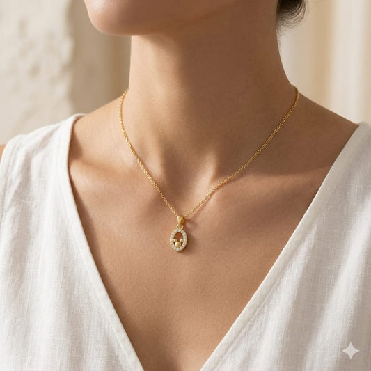Golden Twin Heart Trillion Drop Necklace 💛💎