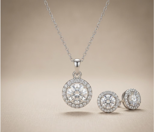 Blush Radiance Cushion Necklace Set