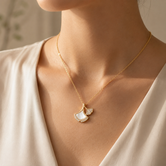 ✨ Pearl Ginkgo Elegance Necklace