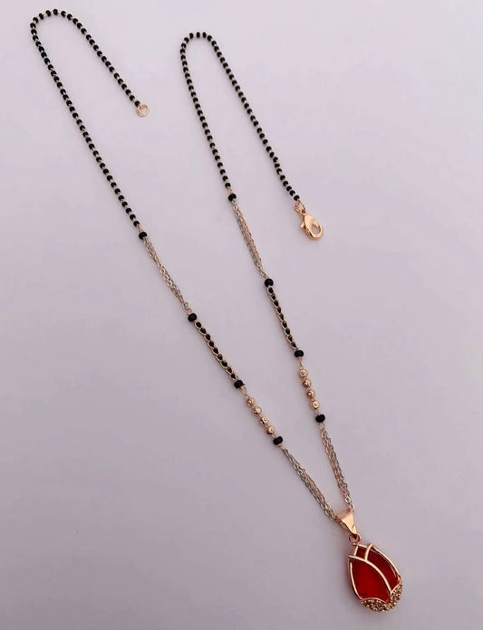 Red Stone Mangalsutra Necklace