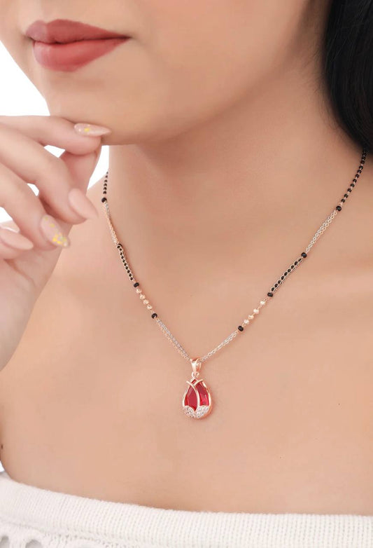Red Stone Mangalsutra Necklace