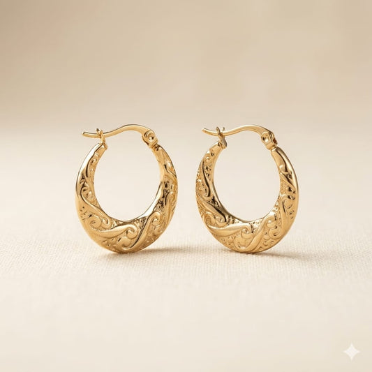 The Granulated Crescent Huggie Hoops 🌙✨