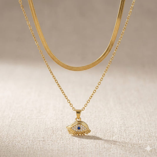 Aura Celestial Protective Eye Double Chain 💙💛